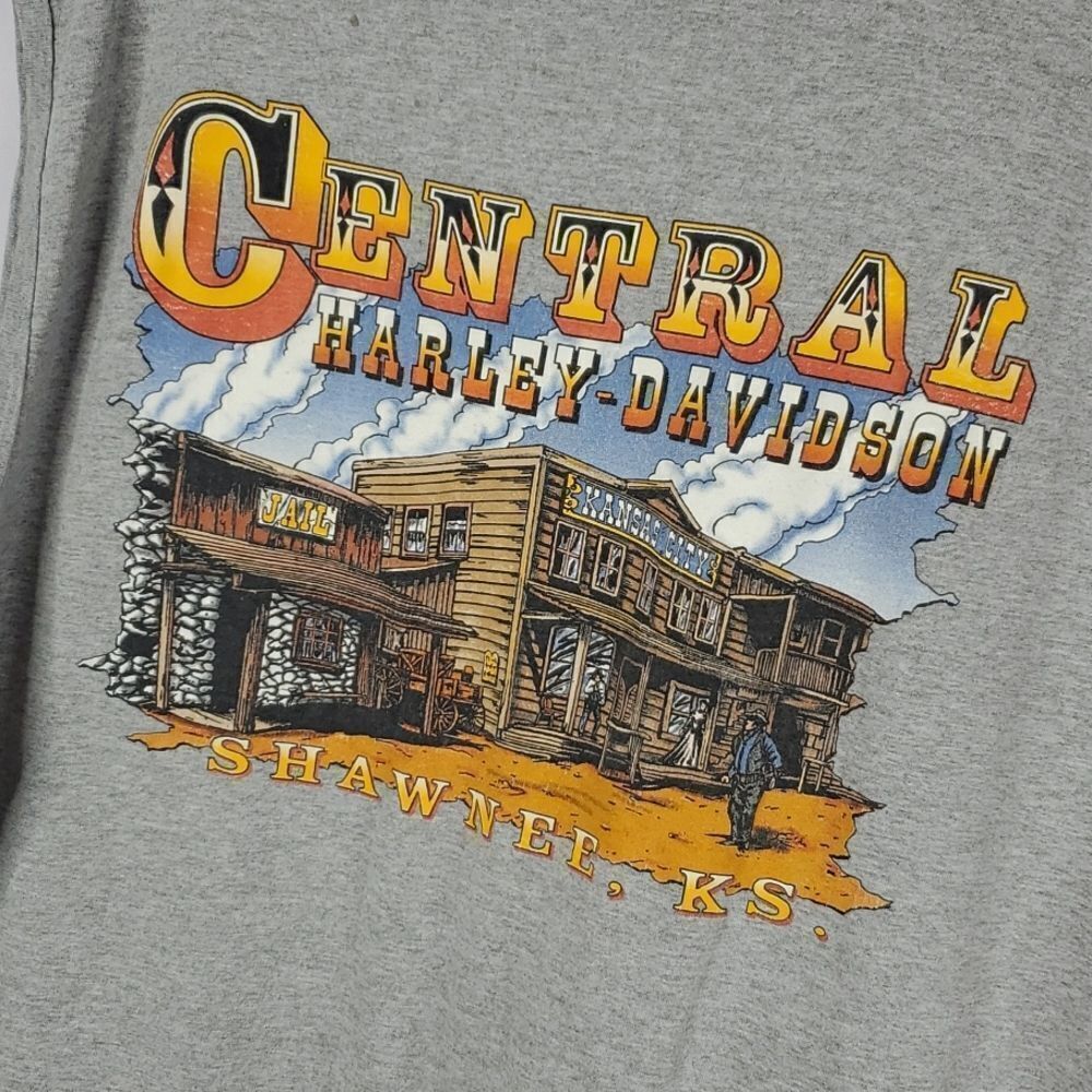 VINTAGE HARLEY DAVIDSON 2001 2003 GRAY ORANGE TSHIRT MUSCLE SHIRT SHIRTS L XL - Picture 6 of 16